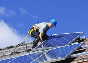 Photo of a Solar Photovoltaic Installer.