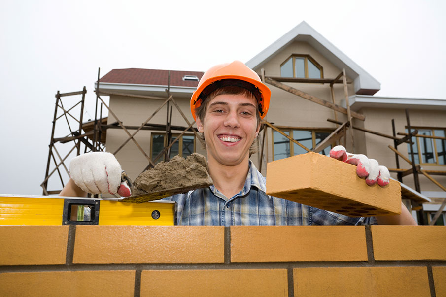 Photo of a brick mason.