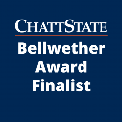 ChattState Bellwether Award Finalist ChattState Bellwether Award Finalist in white letters on a blue background
