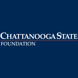 Chattanooga State Foundation Chattanooga State Foundation Logo. White text stacked over an orange line on a blue background