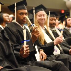 rows of graduates at a cermeony