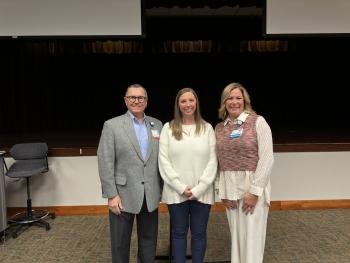 Jim Coleman, Lauren Fox, and Rachel Harris stand side-by-side.