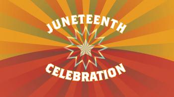 word Juneteenth on colorful background